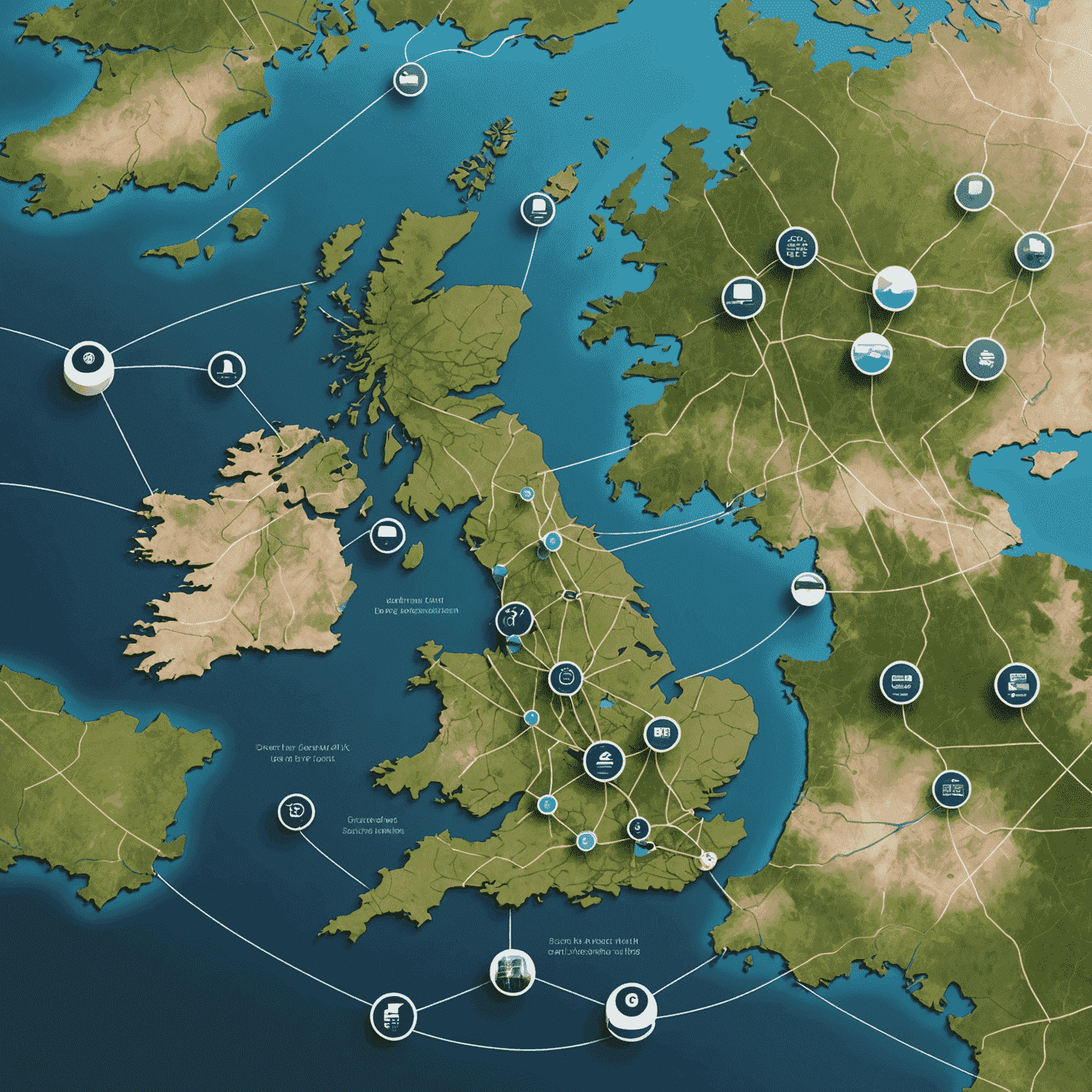 An image showcasing the UK's role in shaping the future of IoT, with connected devices and the UK map